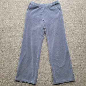 LL Bean Womens S Blue Corduroy Pants Straight Leg Pull On Elastic Waist